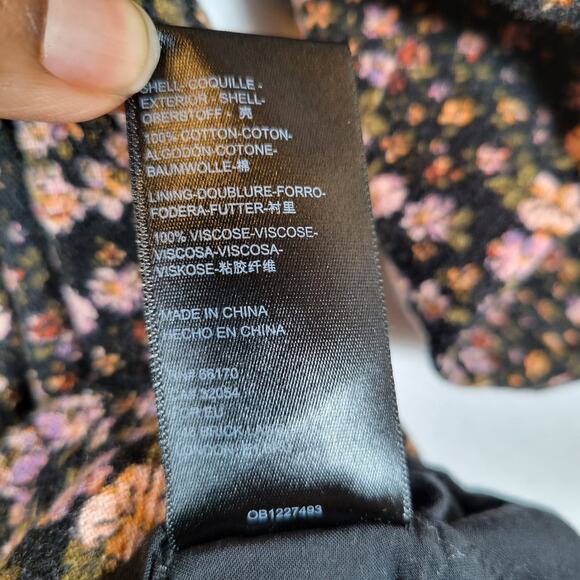 Free People Womens This Is Everything Floral Smocked Mini Dress Size Small Black - Picture 10 of 15